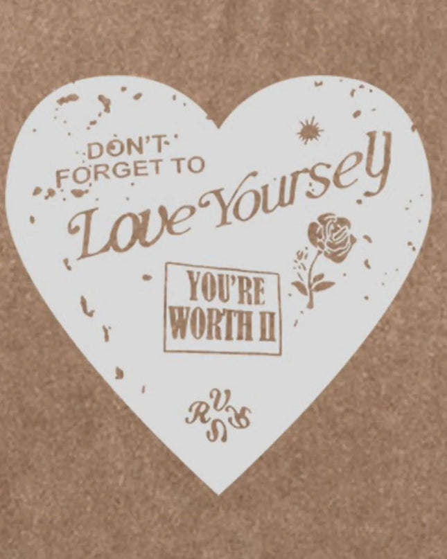 Heart Round Neck Short Sleeve T-Shirt 