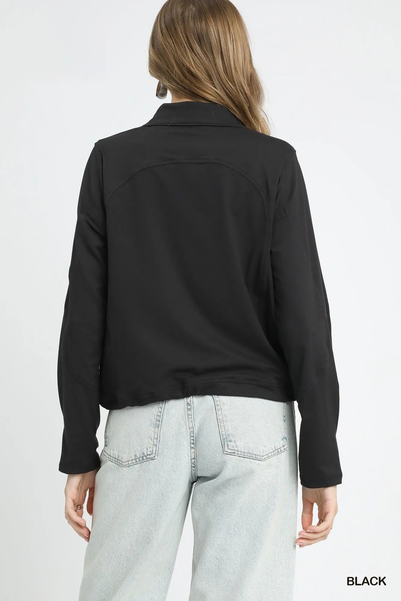 Umgee Half-Zip Sweatshirt with Front kangaroo pocket