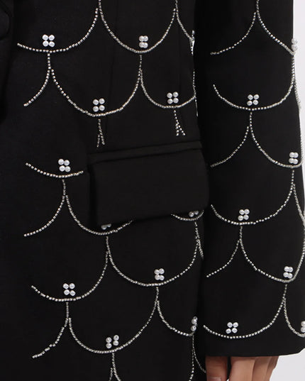 Pearl Detail Long Sleeve Blazer