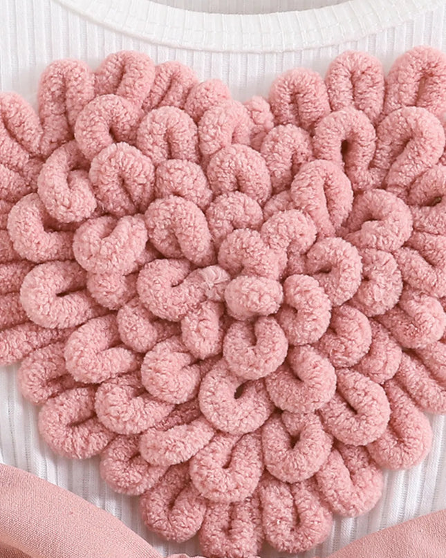 Children's Heart Bowknot Decor Dress with Headband