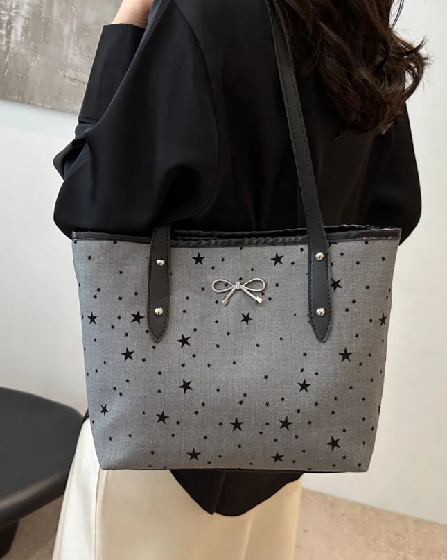 Bow Trim Polyester Tote Bag 