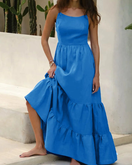 Tiered Maxi Cami Dress with Ruffled Hem