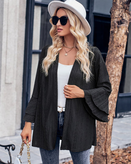 Eyelet Bell Sleeve Cardigan