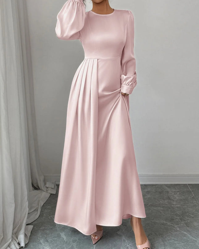 Satin Long Sleeve Maxi Dress
