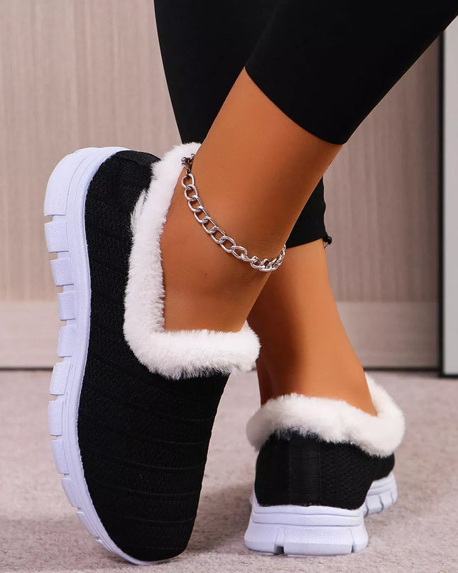Breathable Mesh Fuzzy Slip-Ons