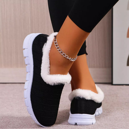Breathable Mesh Fuzzy Slip-Ons