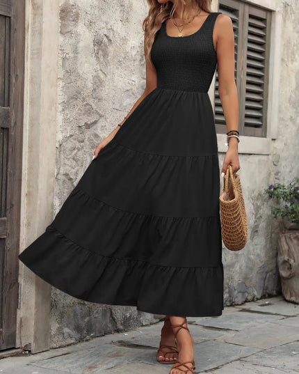 Ivy Lane Smocked Scoop Neck Sleeveless Tank Dress 