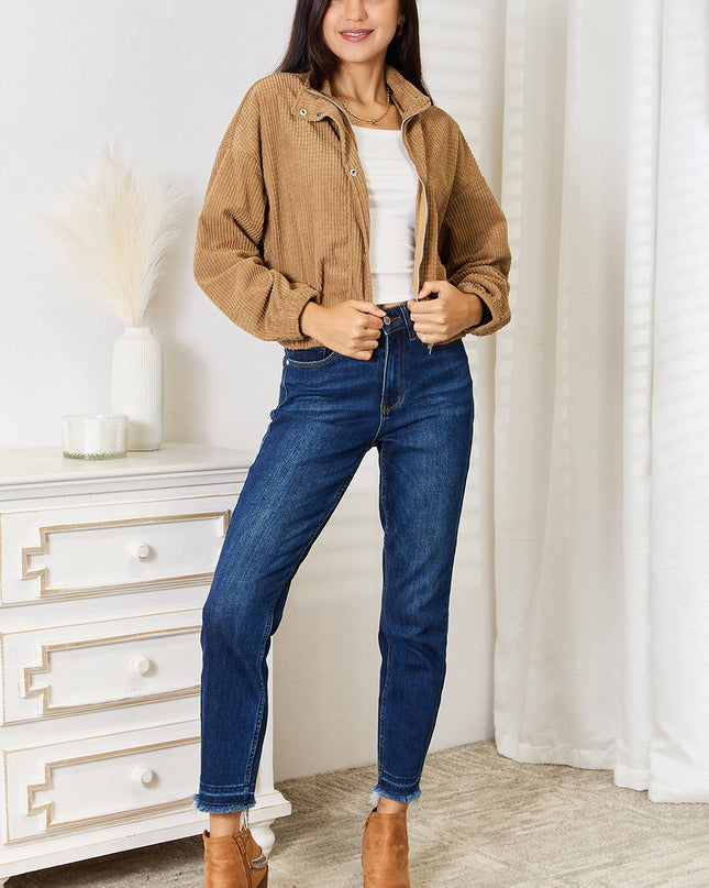 Perfee Long Sleeve Dropped Shoulder Jacket