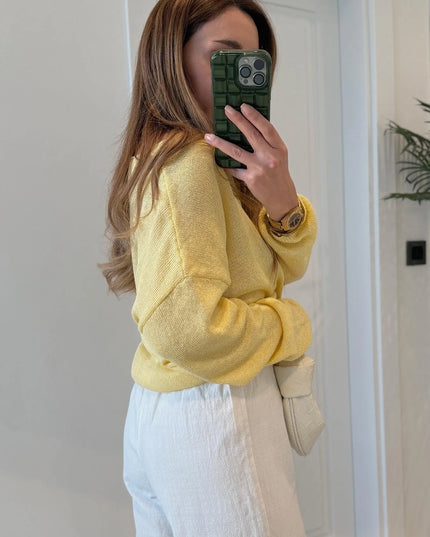 Boat Neck Drop Shoulder Sweater