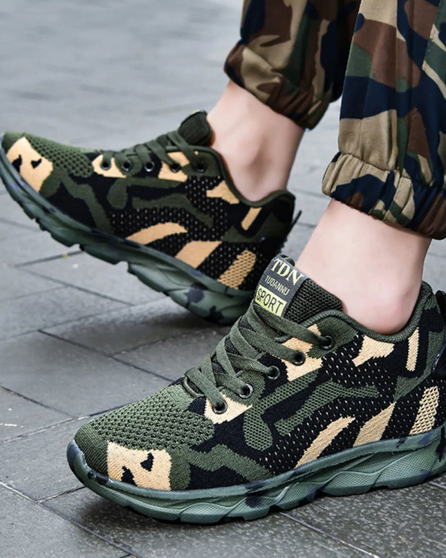 Camouflage Mesh Athletic Sneakers 