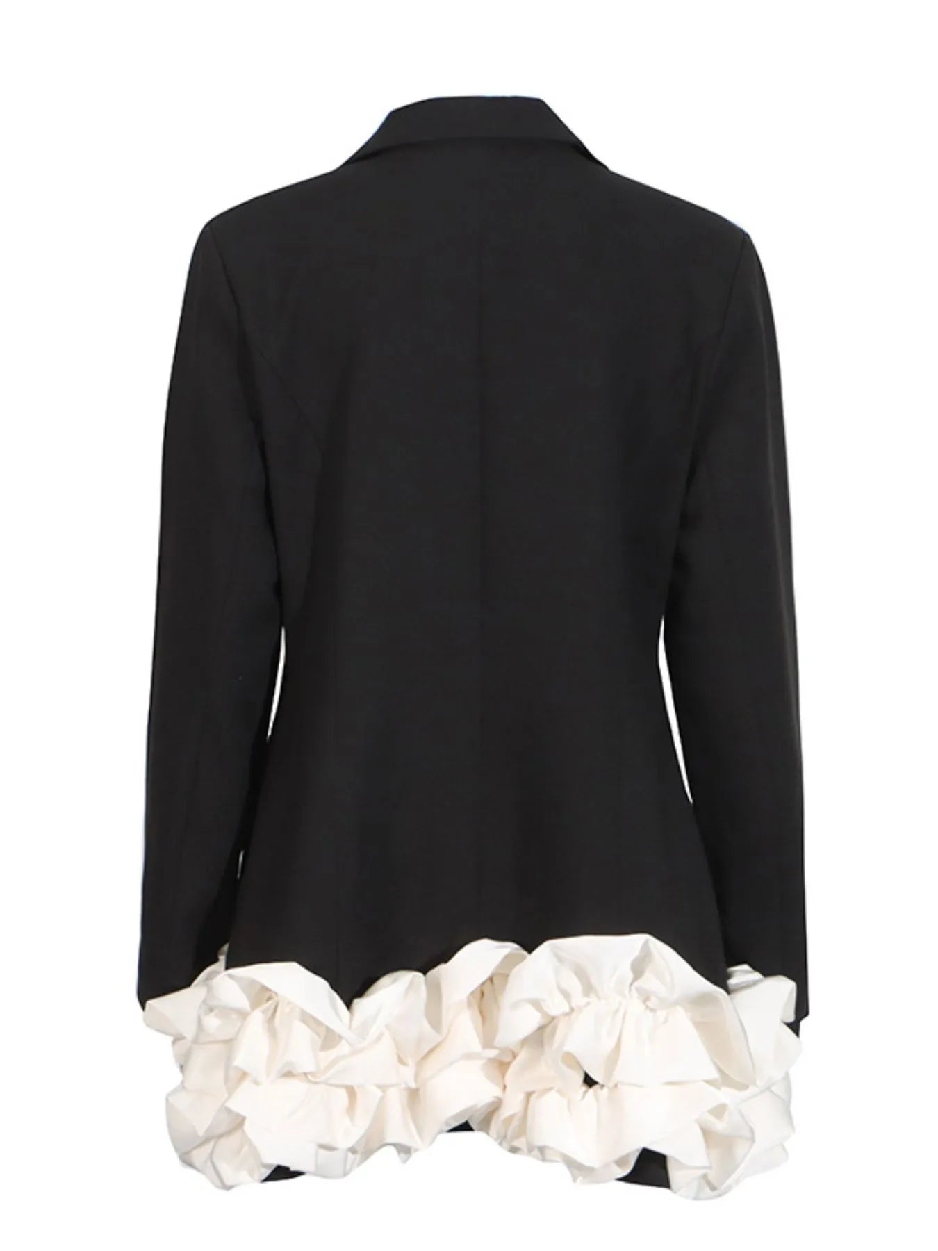Ruffle Hem Double-Breasted Blazer Dress