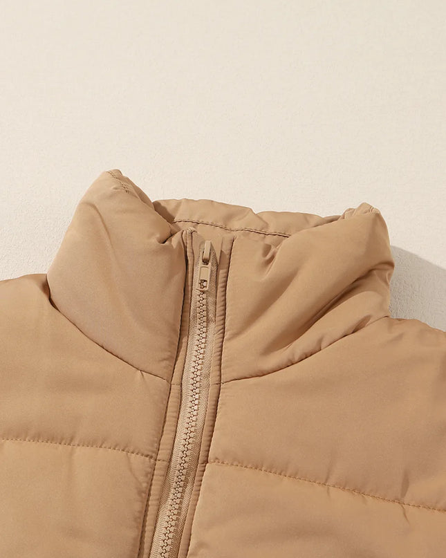 Zip Up Vest Coat with Pockets