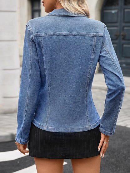 Button Up Long Sleeve Denim Jacket