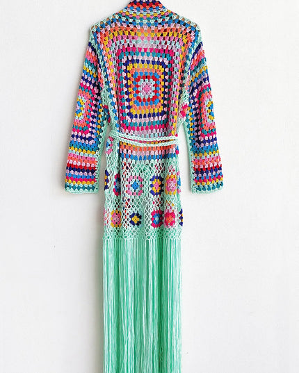 Fringe Tied Long Sleeve Cardigan