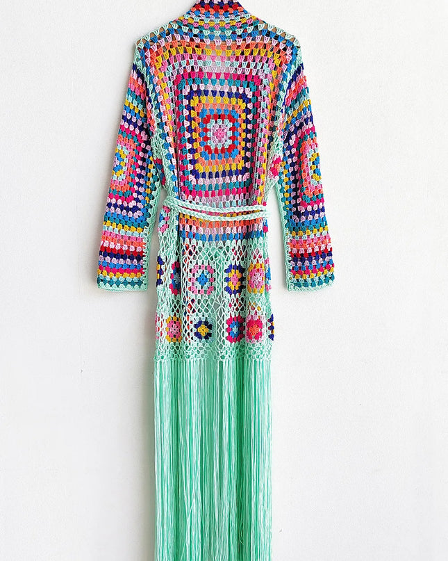Fringe Tied Long Sleeve Cardigan
