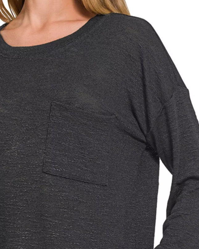 Zenana Slub Hacci Long Sleeve T-Shirt