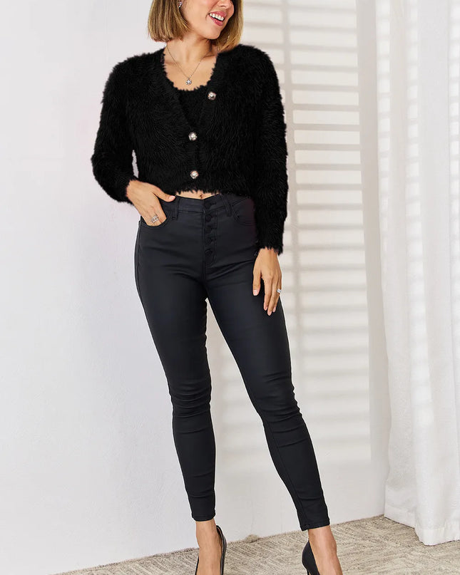 Scoop Neck Vest and Cardigan Sweater Set