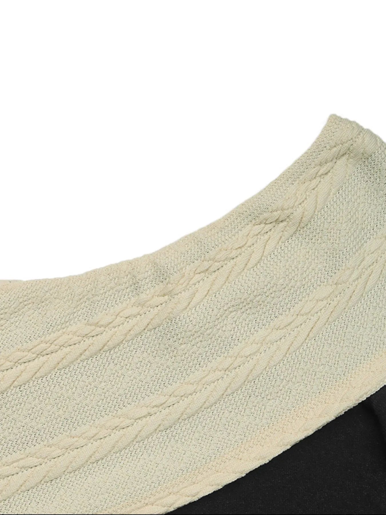 Asymmetrical Contrast Long Sleeve Dress