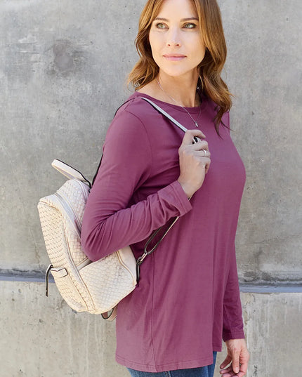 Basic Bae Full Size Round Neck Long Sleeve Top