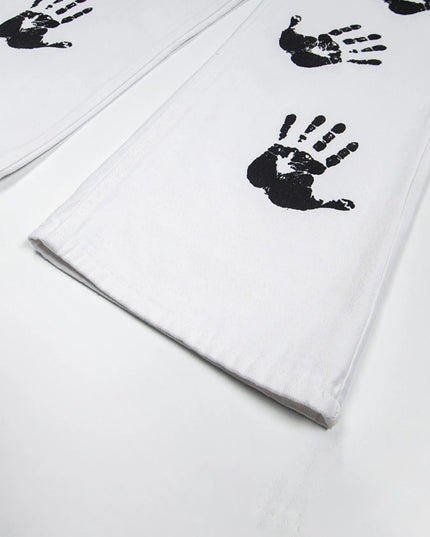 Men's Handprint Pattern Jeans