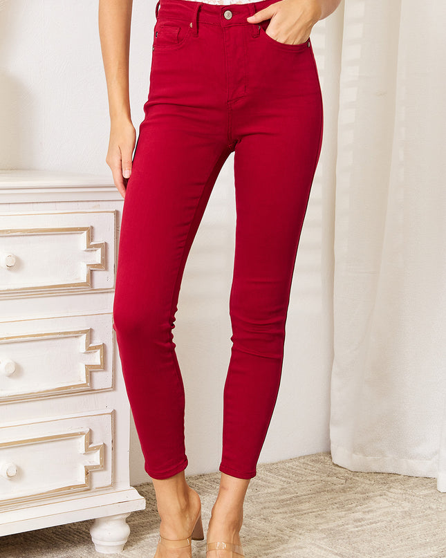 Judy Blue Full Size High Waist Tummy Control Skinny Jeans Scarlet