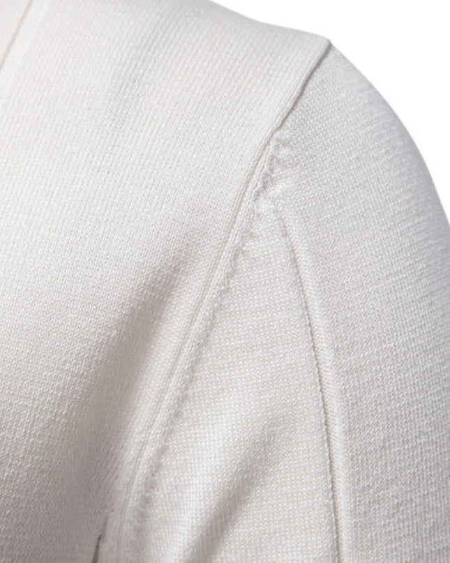 Men's Classic Zip-Neck Knitted Polo Shirt