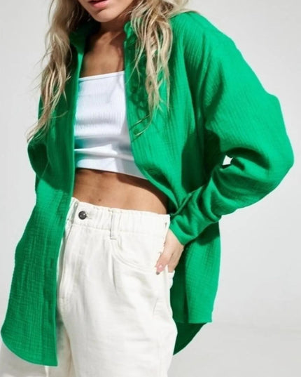 Button Up Long Sleeve Texture Shirt