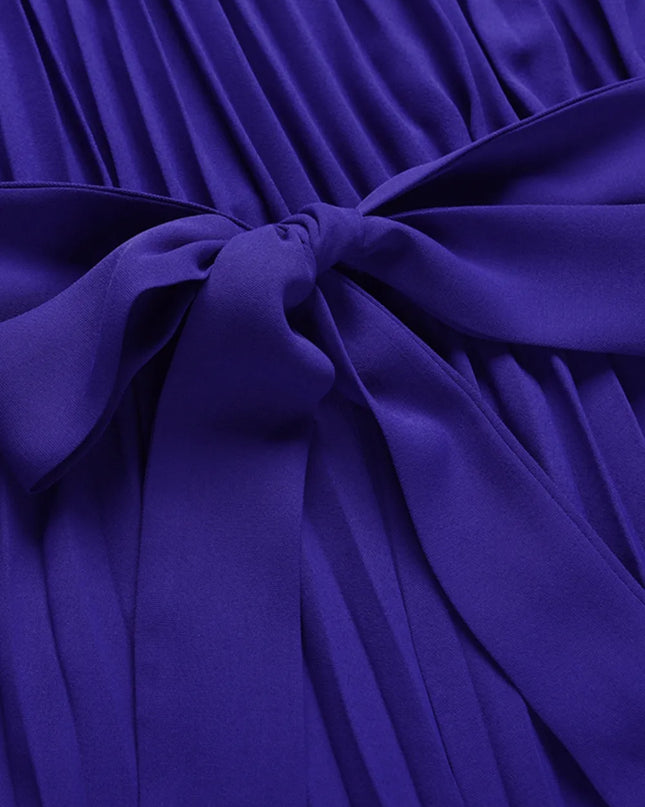 Cutout Tied Pleated Sleeveless Jumpsuit