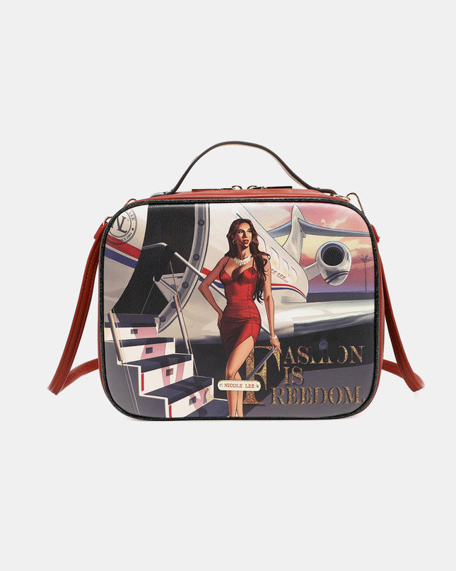 Nicole Lee USA Printed Handbag with Three Pouches Travel In Fashion One Size