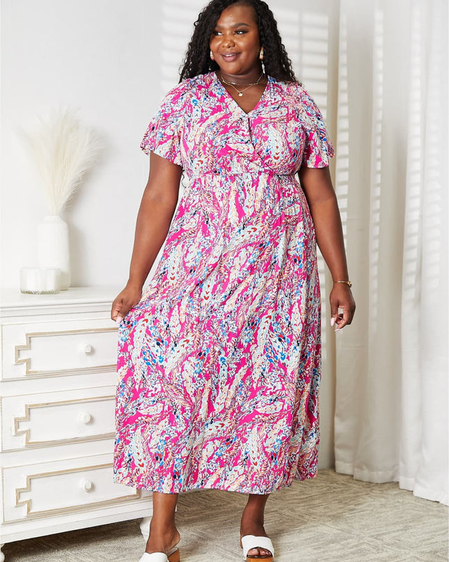 Double Take Multicolored V-Neck Maxi Dress