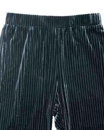 High-Waisted Ribbed Velvet Flare Pants