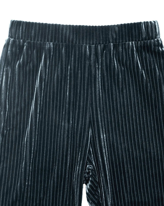 High-Waisted Ribbed Velvet Flare Pants