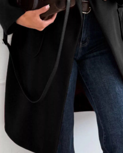 Long-Sleeve Single-Breasted Trench Coat