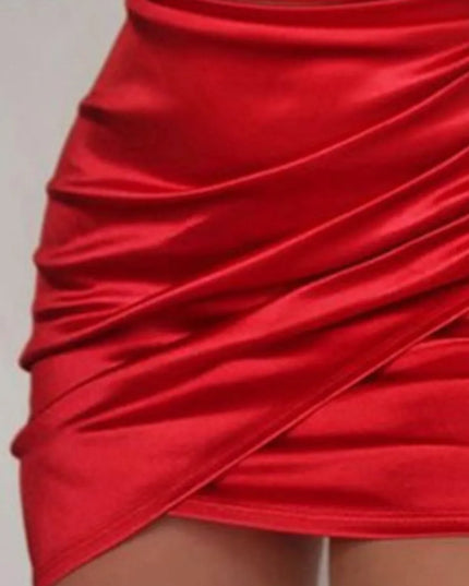 Ruched Spaghetti strap Wrap Dress 