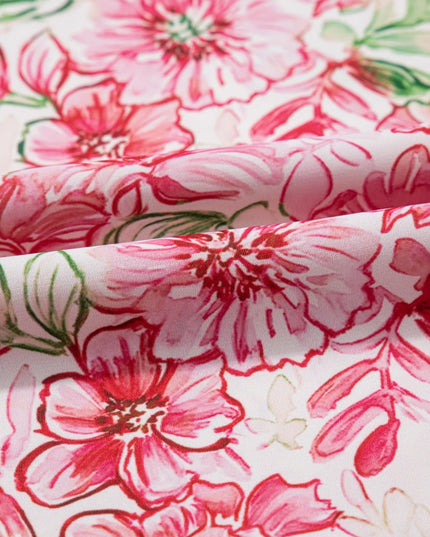 Floral Print Keyhole Neck Blouse