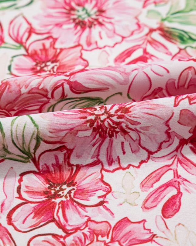 Floral Print Keyhole Neck Blouse