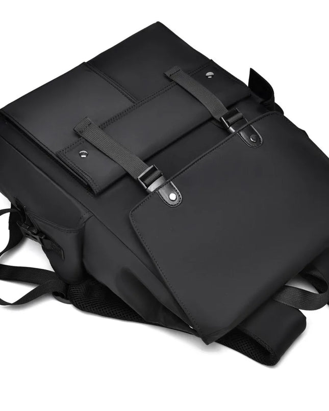 PU Leather Multi-Pockets Adjustable Strap Backpack Bag