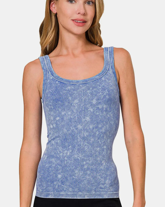 Zenana Ribbed Scoop Neck Tank