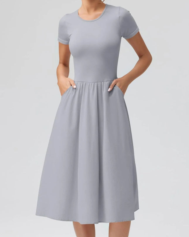 Round Neck Short Sleeve Dress