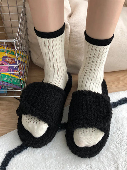 Cozy Fuzzy Open Toe Slippers