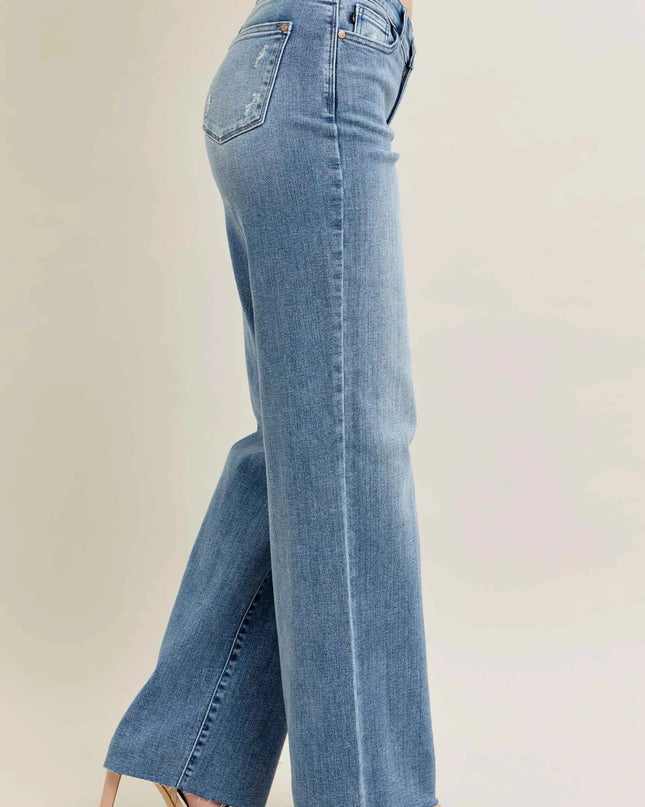 Judy Blue Full Size V - Front Baggy Jeans Plus Size