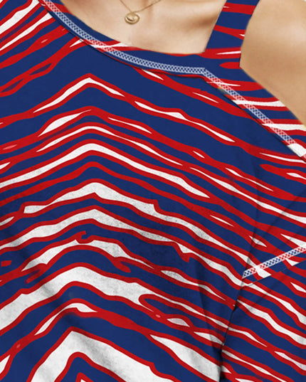 Striped Asymmetrical Neck Long Sleeve T-Shirt