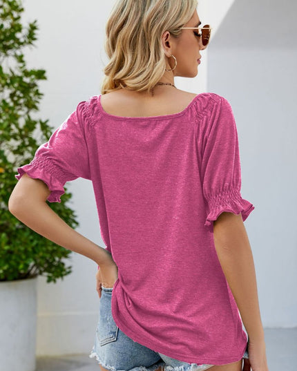 Short Flounce Sleeve Top