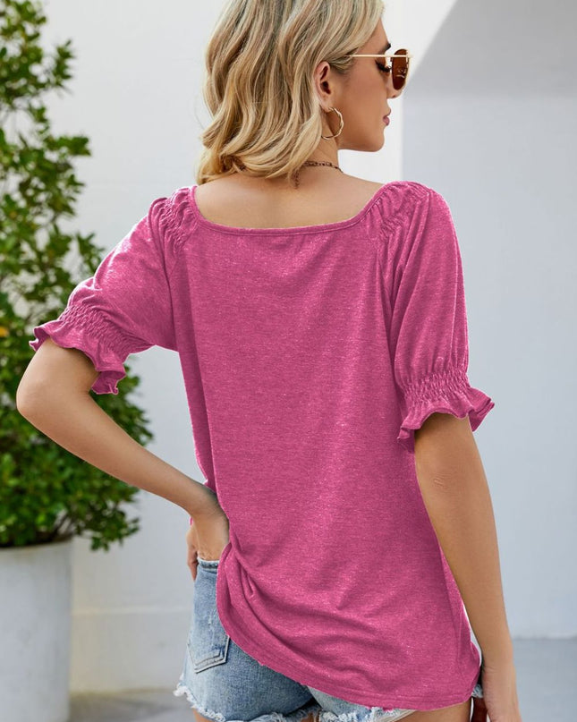 Short Flounce Sleeve Top
