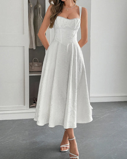 Lace-Up Sleeveless Midi Dress 