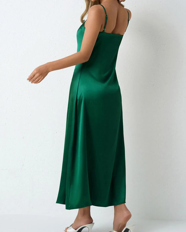 Satin Cowl Neck Cami Dress