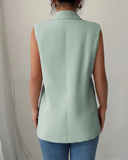 One Button Sleeveless Blazer