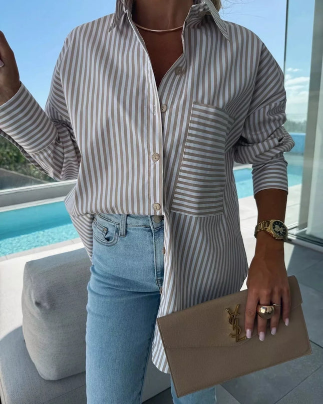 Striped Oversized Button-Down Shirt