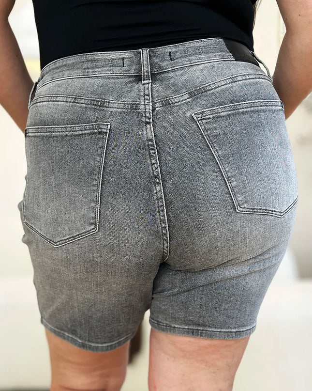 Judy Blue Full Size High Waist Washed Denim Shorts