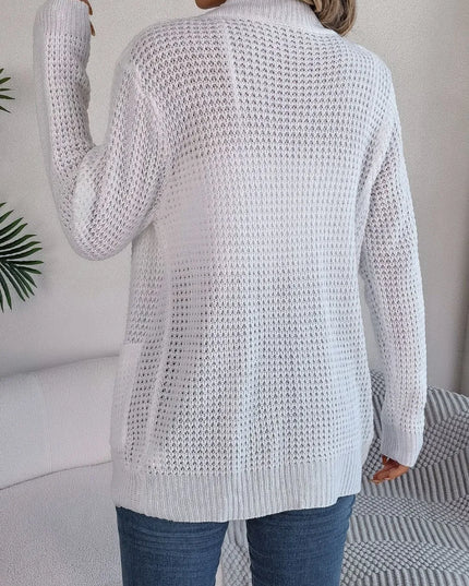 Open Front Long Sleeve Cardigan with Pockets